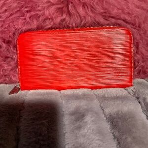 Louis Vuitton Long Zippy Red Epi Wallet